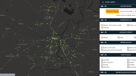 Mapová aplikace Bezpečnost dopravy v Plzni