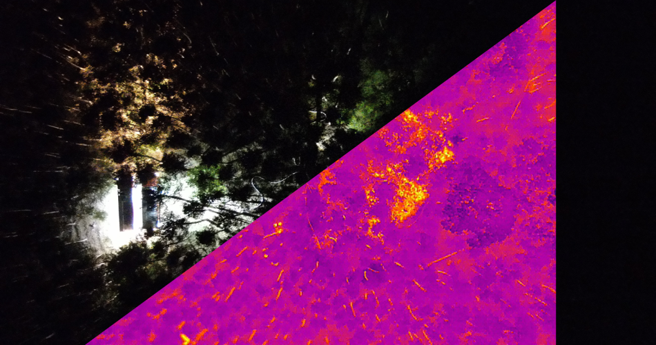 Pohled z&nbsp;dronu_termovize_zdroj SITMP